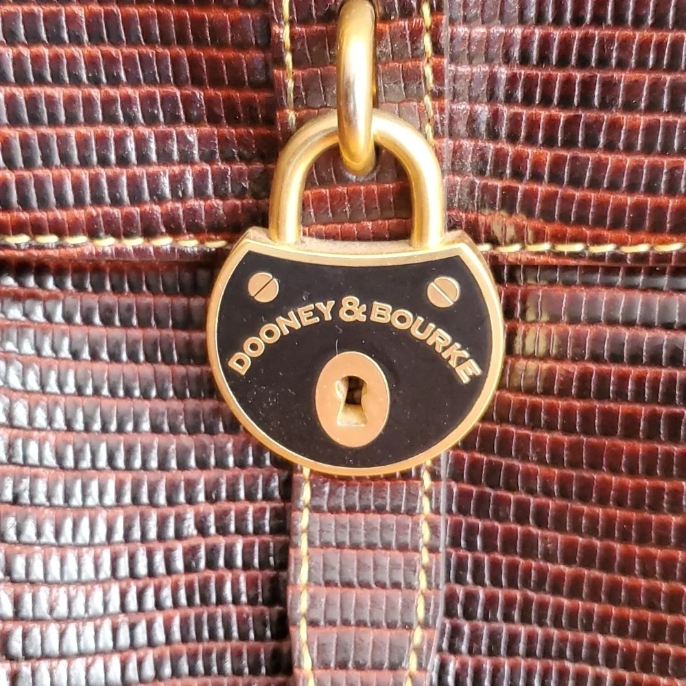Dooney & Bourke Santorini Lizard Embossed Leather Satchel